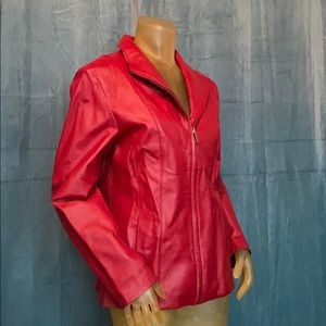Red leather jacket